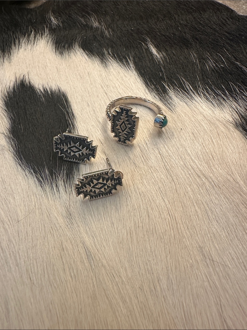 Sterling Silver Southwestern-Inspired Jewelry Set in Blackened Silver